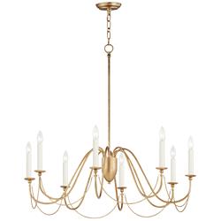 Maxim Plumette 36" Wide Gold Leaf 8-Light Candle Chandelier