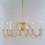 1_Maxim Plumette 36" Wide Gold Leaf 8-Light Candle Chandelier