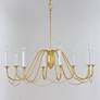 3_Maxim Plumette 36" Wide Gold Leaf 8-Light Candle Chandelier more views