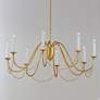 4_Maxim Plumette 36" Wide Gold Leaf 8-Light Candle Chandelier more views