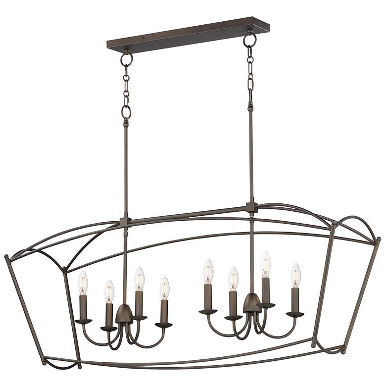 Image 1 Maxim Plumette 48" Chestnut Bronze 8-Light Linear Pendant