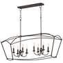 1_Maxim Plumette 48" Chestnut Bronze 8-Light Linear Pendant