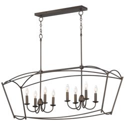 Maxim Plumette 48" Chestnut Bronze 8-Light Linear Pendant