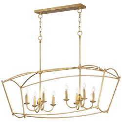 Maxim Plumette 48" Gold Leaf 8-Light Linear Pendant