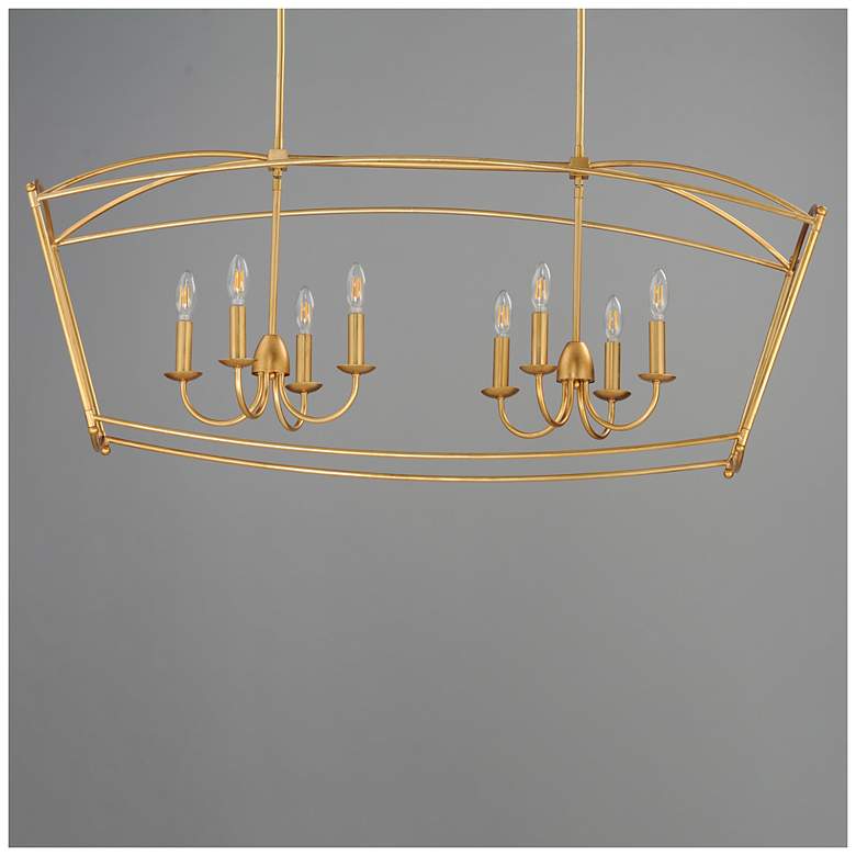 Image 2 Maxim Plumette 48" Gold Leaf 8-Light Linear Pendant more views