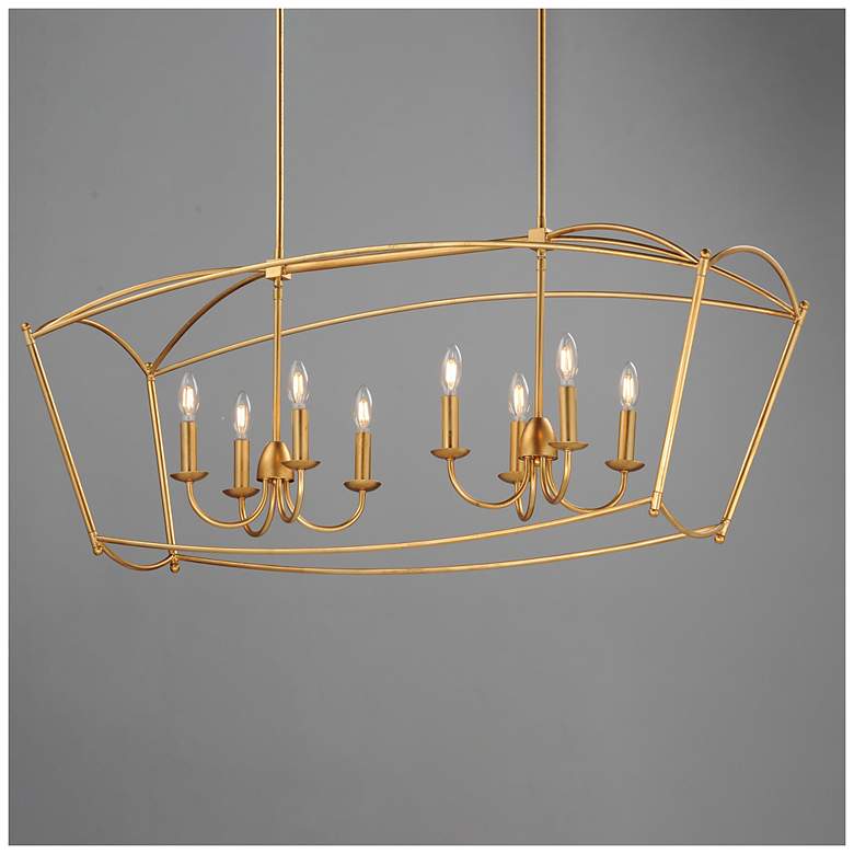 Image 3 Maxim Plumette 48" Gold Leaf 8-Light Linear Pendant more views
