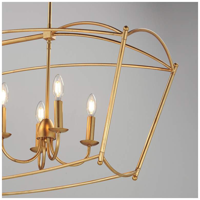 Image 4 Maxim Plumette 48" Gold Leaf 8-Light Linear Pendant more views