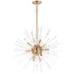 Maxim Polaris 23" Wide Satin Brass 12-Light Sputnik Pendant