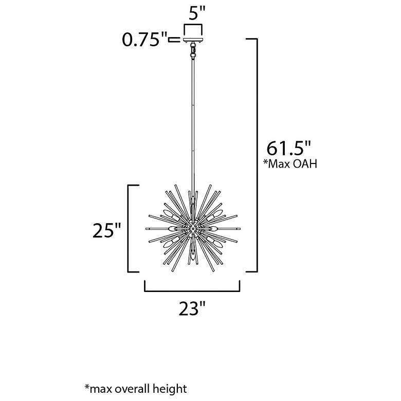 Image 5 Maxim Polaris 23" Wide Satin Brass 12-Light Sputnik Pendant more views