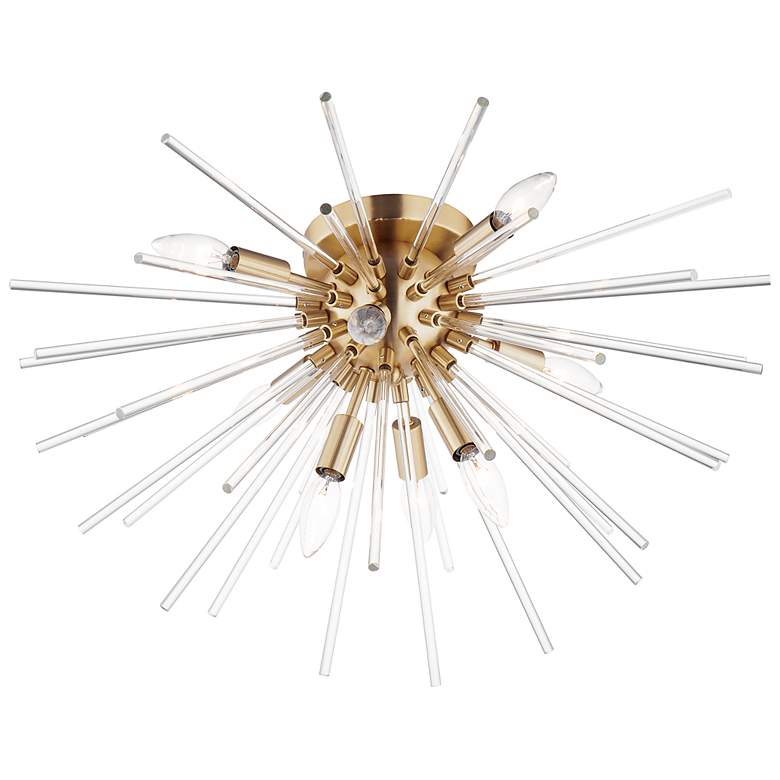 Image 2 Maxim Polaris 25" Wide Satin Brass 8-Light Ceiling Light