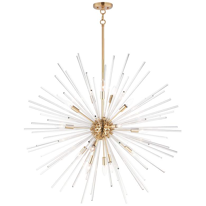 Image 1 Maxim Polaris 37 1/2 inch High Satin Brass 16-Light Sputnik Pendant