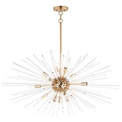 Maxim Polaris 40" Wide 16-Light Satin Brass Modern Sputnik Pendant