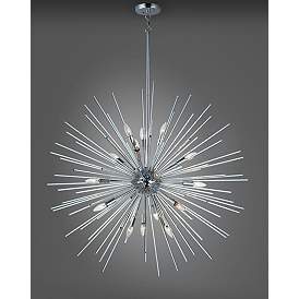 Image5 of Maxim Polaris 40" Wide Modern Chrome Starburst Sputnik Pendant Light more views