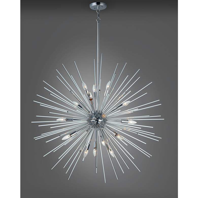 Image 5 Maxim Polaris 40" Wide Modern Chrome Starburst Sputnik Pendant Light more views