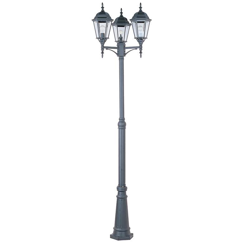 Image 1 Maxim Poles 100 inch High Black 3-Light Outdoor Post Light