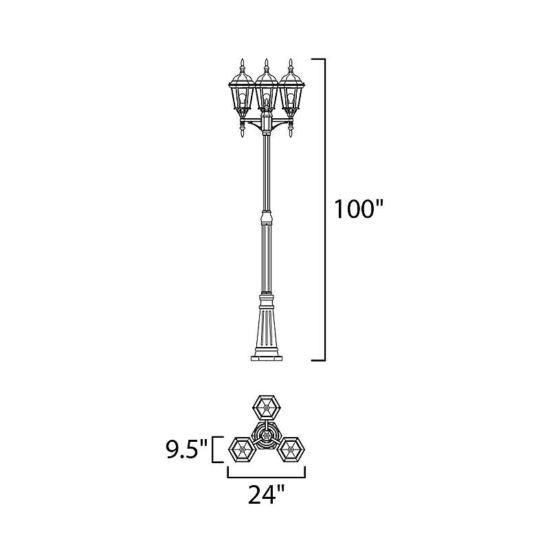 Image 2 Maxim Poles 100" High Black 3-Light Outdoor Post Light more views