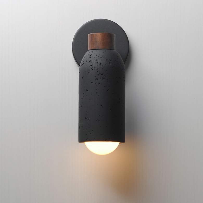 Image 3 Maxim Pompeii 12" High Lava/Black 1-Light Wall Sconce more views