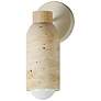 1_Maxim Pompeii 12" High Travertine/Oyster 1-Light Wall Sconce