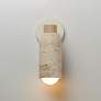 3_Maxim Pompeii 12" High Travertine/Oyster 1-Light Wall Sconce more views