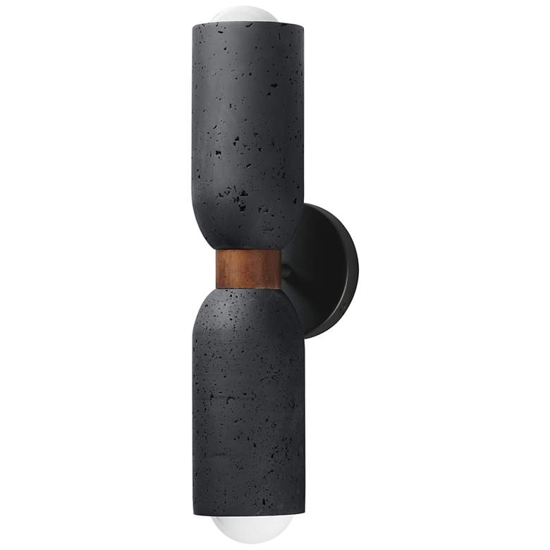 Image 1 Maxim Pompeii 19 1/2" High Lava/Black 2-Light Wall Sconce