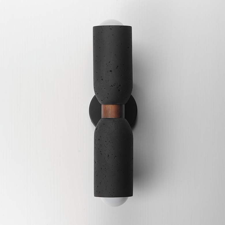 Image 2 Maxim Pompeii 19 1/2" High Lava/Black 2-Light Wall Sconce more views