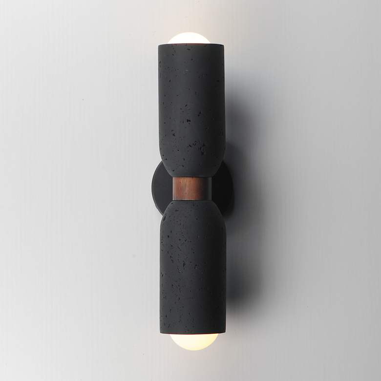 Image 3 Maxim Pompeii 19 1/2" High Lava/Black 2-Light Wall Sconce more views
