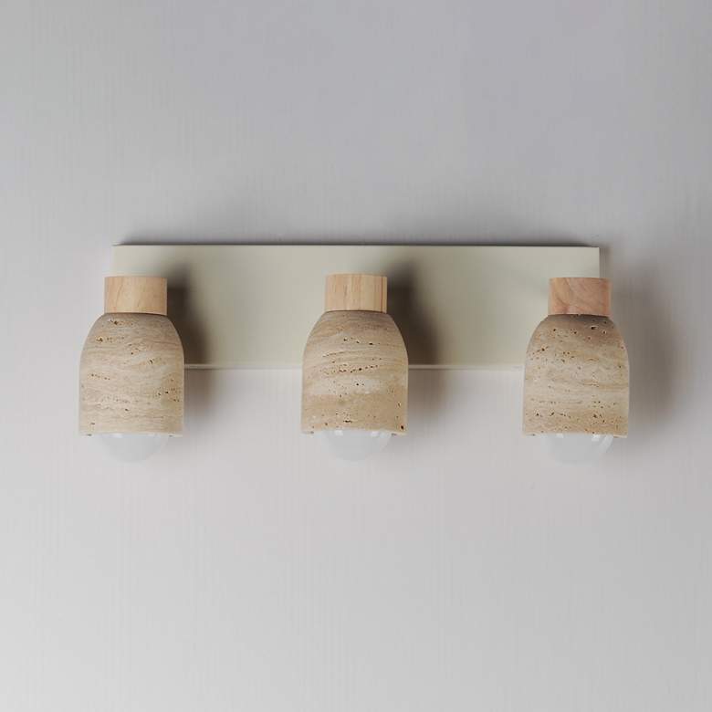 Image 2 Maxim Pompeii 21" Wide Travertine/Oyster 3-Light Bath Vanity more views