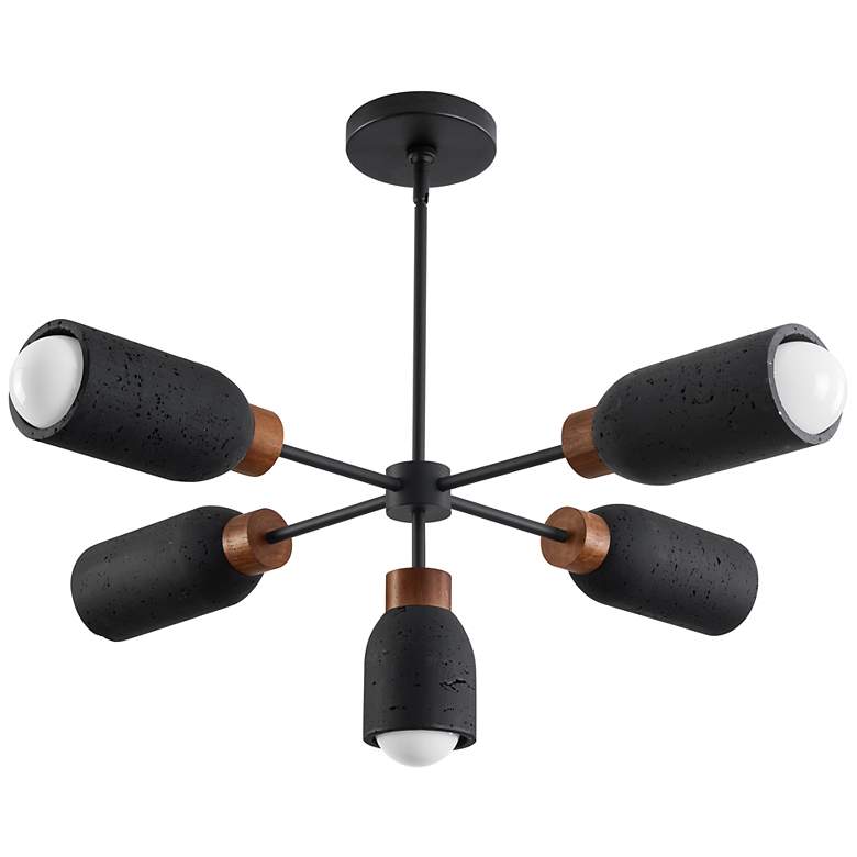 Image 1 Maxim Pompeii 36 1/2" Wide Lava/Black 5-Light Pendant