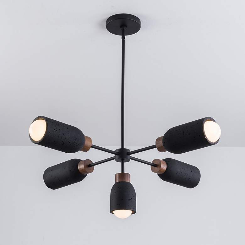 Image 2 Maxim Pompeii 36 1/2" Wide Lava/Black 5-Light Pendant more views