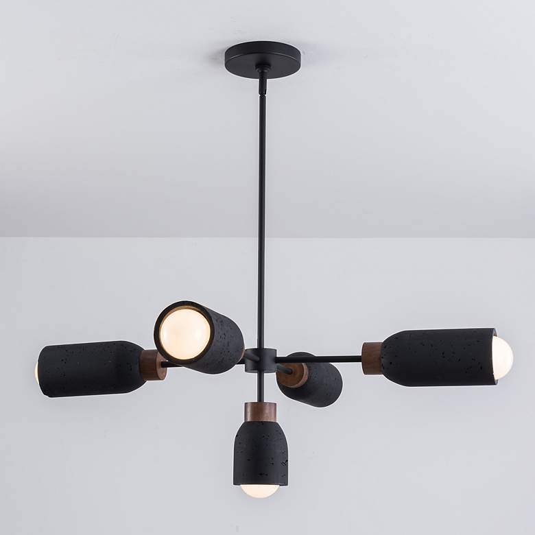 Image 3 Maxim Pompeii 36 1/2" Wide Lava/Black 5-Light Pendant more views