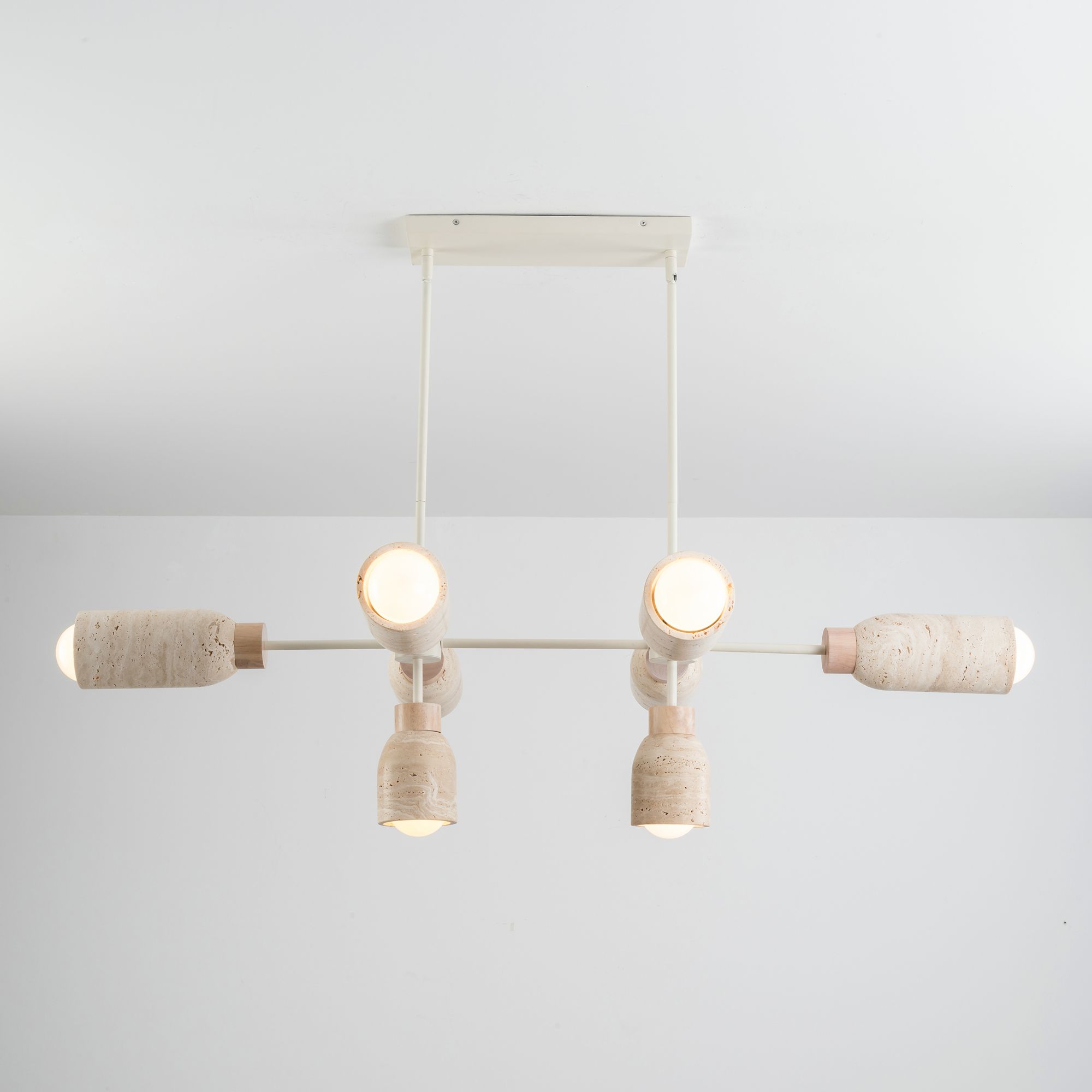 Image 3 Maxim Pompeii 49 1/2" Travertine/Oyster 8-Light Pendant more views