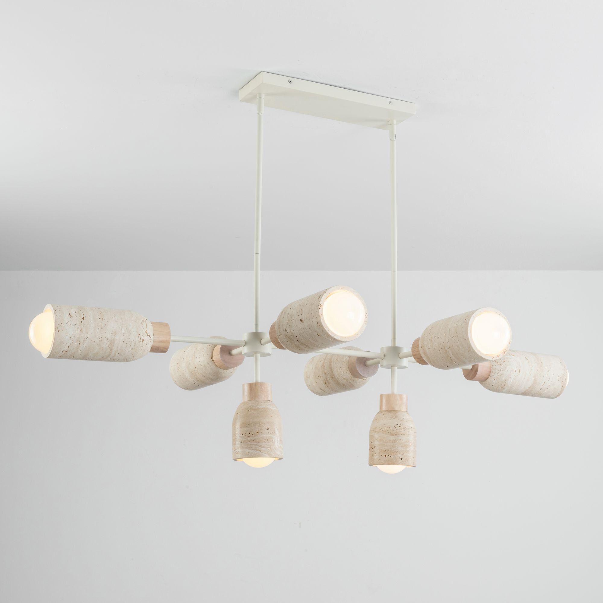 Image 4 Maxim Pompeii 49 1/2" Travertine/Oyster 8-Light Pendant more views