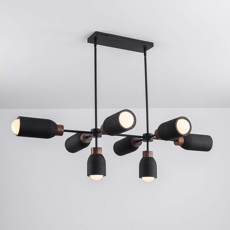 Image 3 Maxim Pompeii 49 1/2" Lava/Black 8-Light Pendant more views