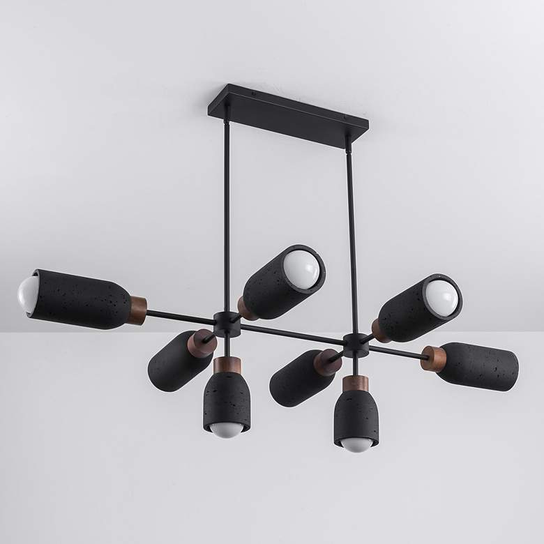 Image 4 Maxim Pompeii 49 1/2" Lava/Black 8-Light Pendant more views