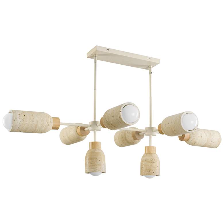 Image 1 Maxim Pompeii 49 1/2" Travertine/Oyster 8-Light Pendant