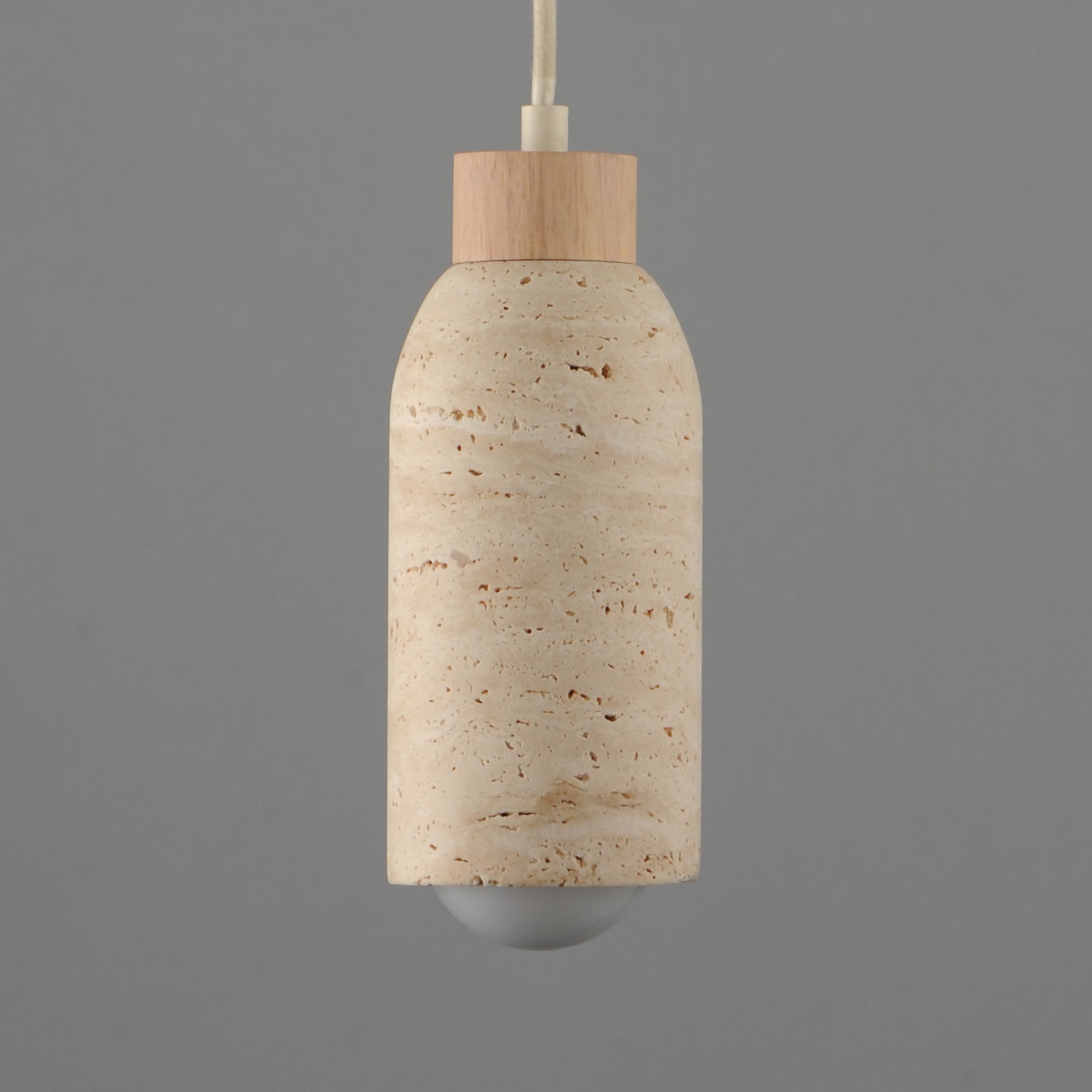 Image 2 Maxim Pompeii 5" Wide Travertine/Oyster Single Pendant more views