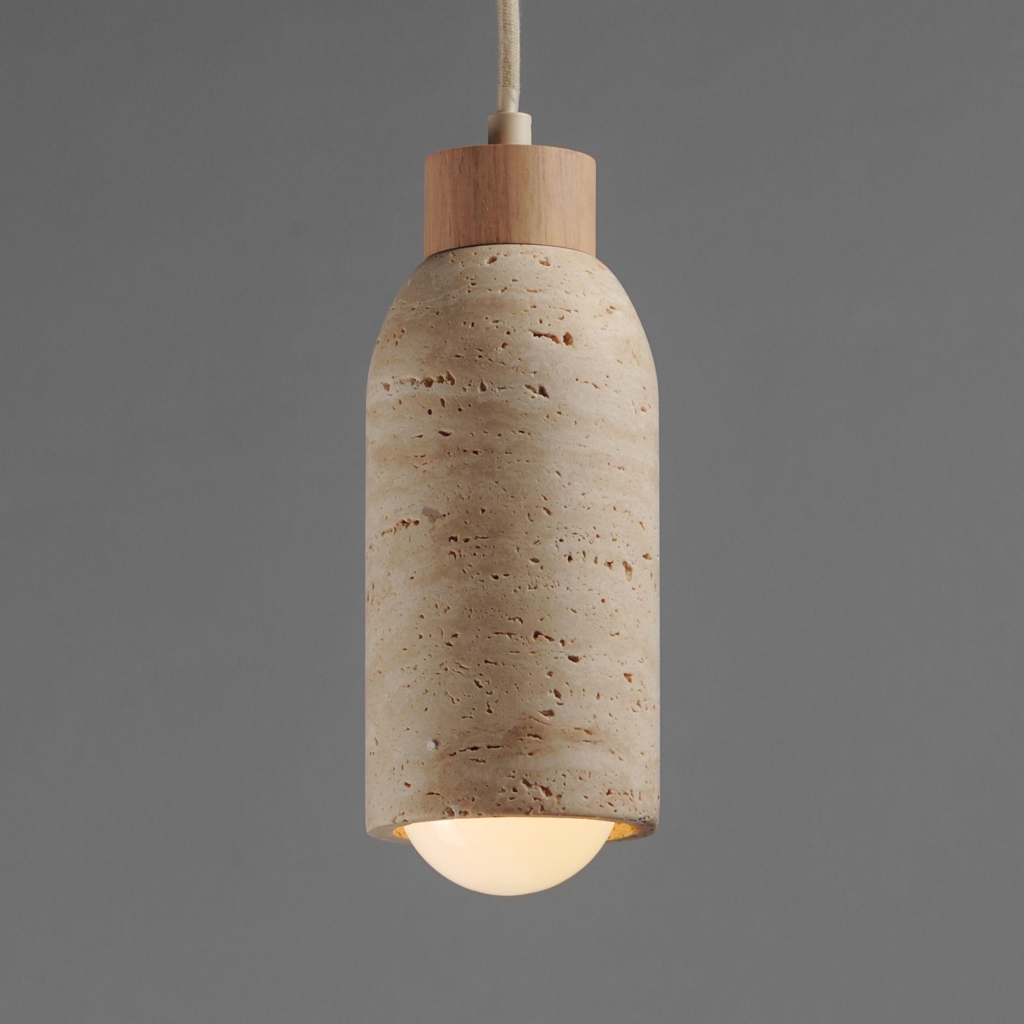 Image 3 Maxim Pompeii 5" Wide Travertine/Oyster Single Pendant more views