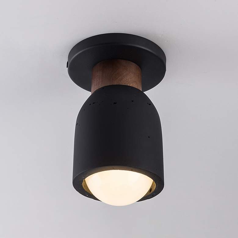 Image 2 Maxim Pompeii 5" Wide Lava/Black 1-Light Ceiling Light more views