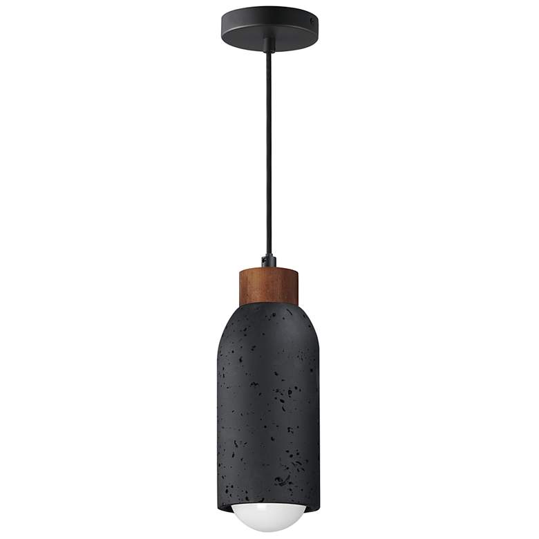 Image 1 Maxim Pompeii 5" Wide Lava/Black Single Pendant