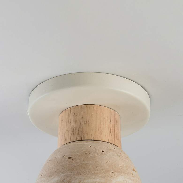 Image 4 Maxim Pompeii 5" Wide Travertine/Oyster 1-Light Ceiling Light more views