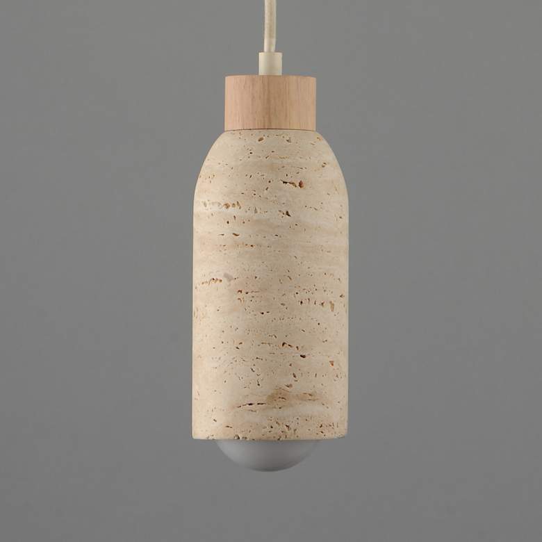 Image 2 Maxim Pompeii 5" Wide Travertine/Oyster Single Pendant more views