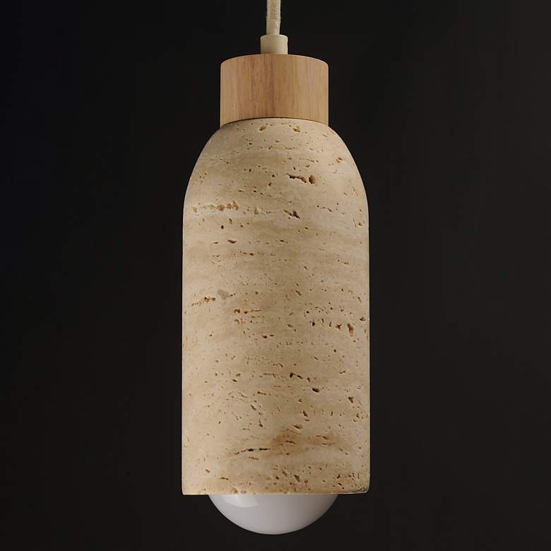 Image 4 Maxim Pompeii 5" Wide Travertine/Oyster Single Pendant more views