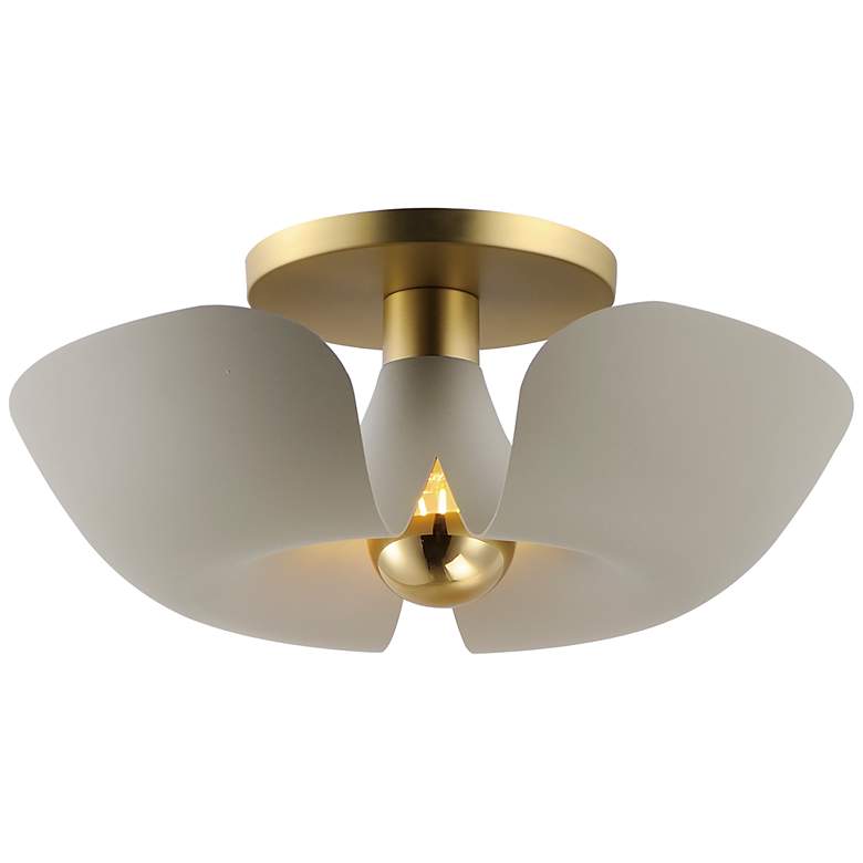 Image 1 Maxim Poppy 18" Modern Gray Semi Flush Mount Ceiling Light