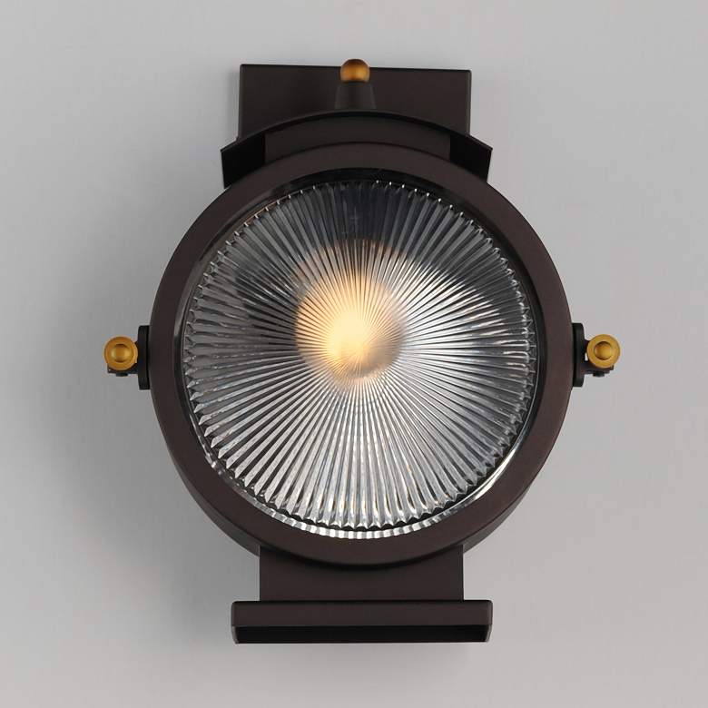 Image 1 Maxim Portside 13" Oil Rubbed Bronze/Brass 1-Light Outdoor Wall Sconce