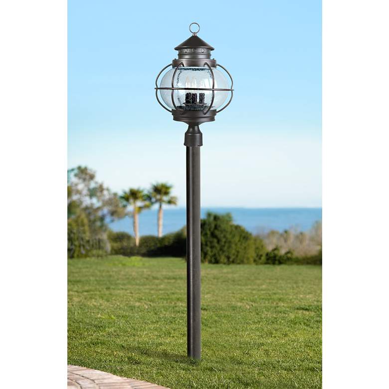Image 2 Maxim Portsmouth 22" High Seeded Glass Outdoor Lantern Post Light