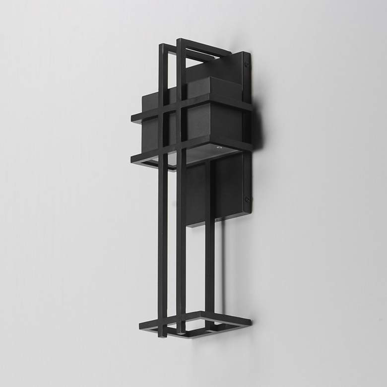 Image 4 Maxim Prairie 17" Black LED Outdoor Wall Sconce more views