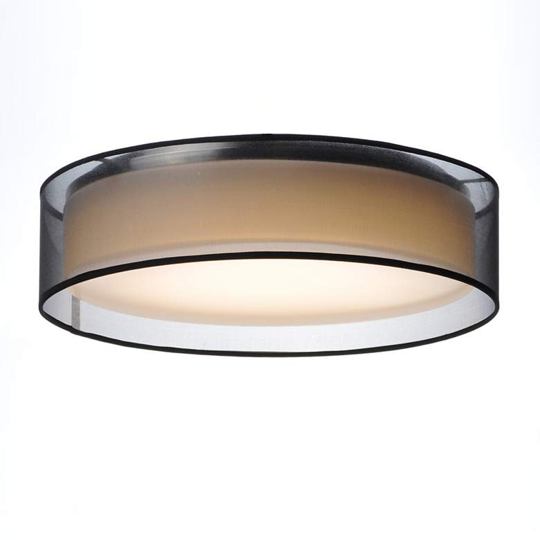 Image 4 Maxim Prime 16" Wide Black Organza LED Ceiling Light more views