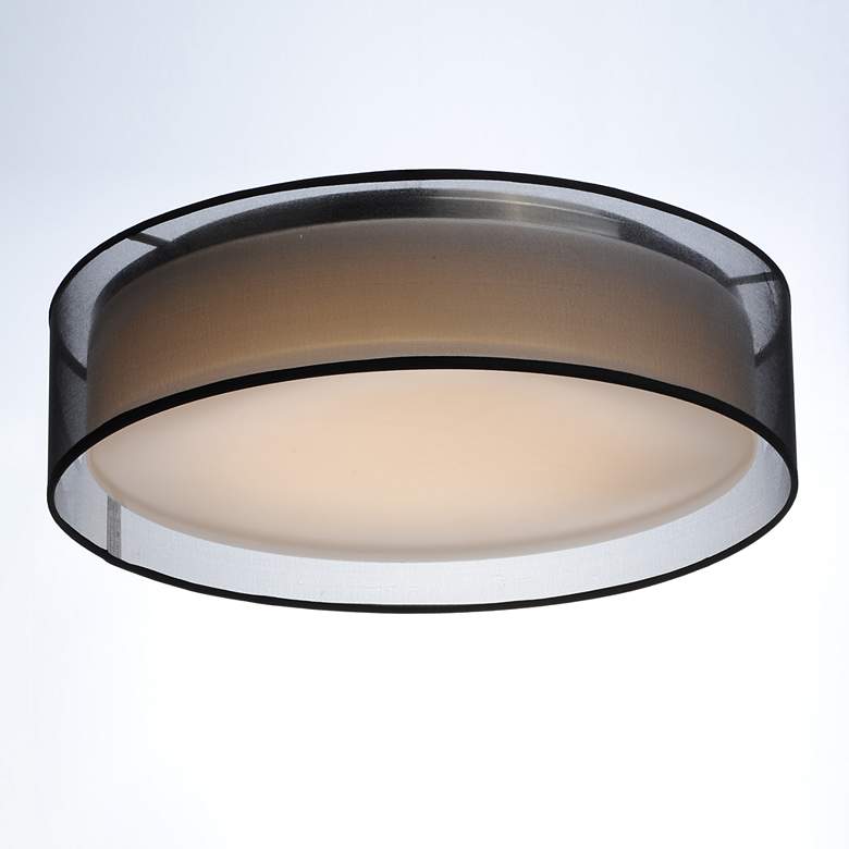 Image 6 Maxim Prime 16" Wide Black Organza LED Ceiling Light more views