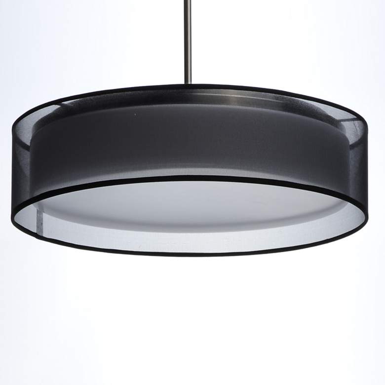 Image 5 Maxim Prime 16" Wide Black Organza Shade LED Pendant Light more views