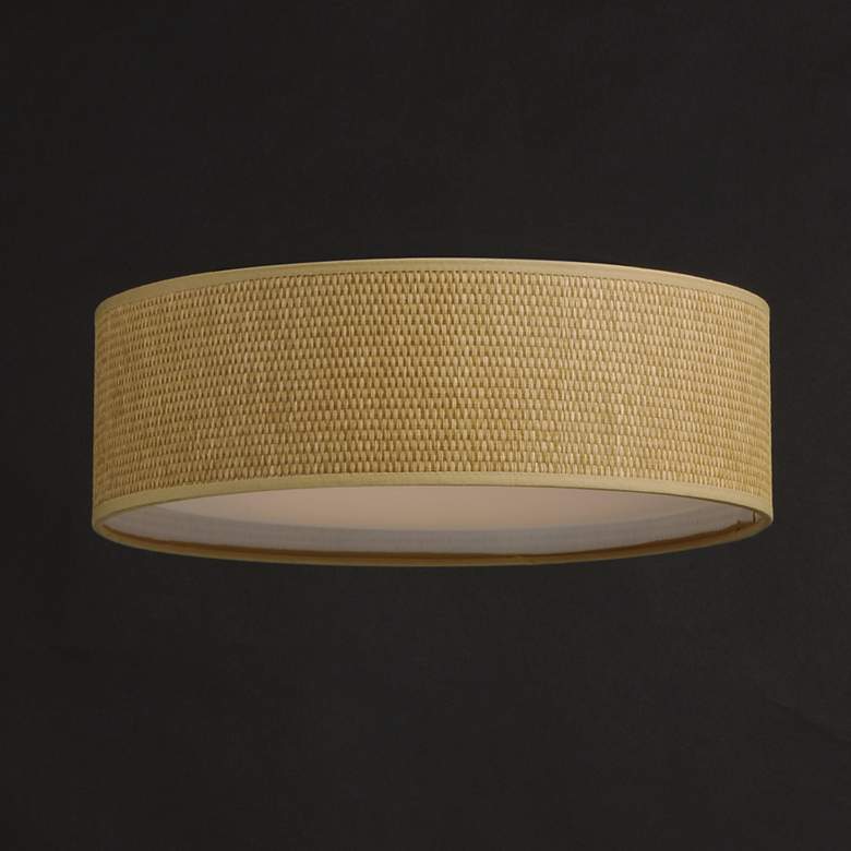 Image 4 Maxim Prime 16" Wide Coastal Modern Grass Cloth Drum LED Ceiling Light more views